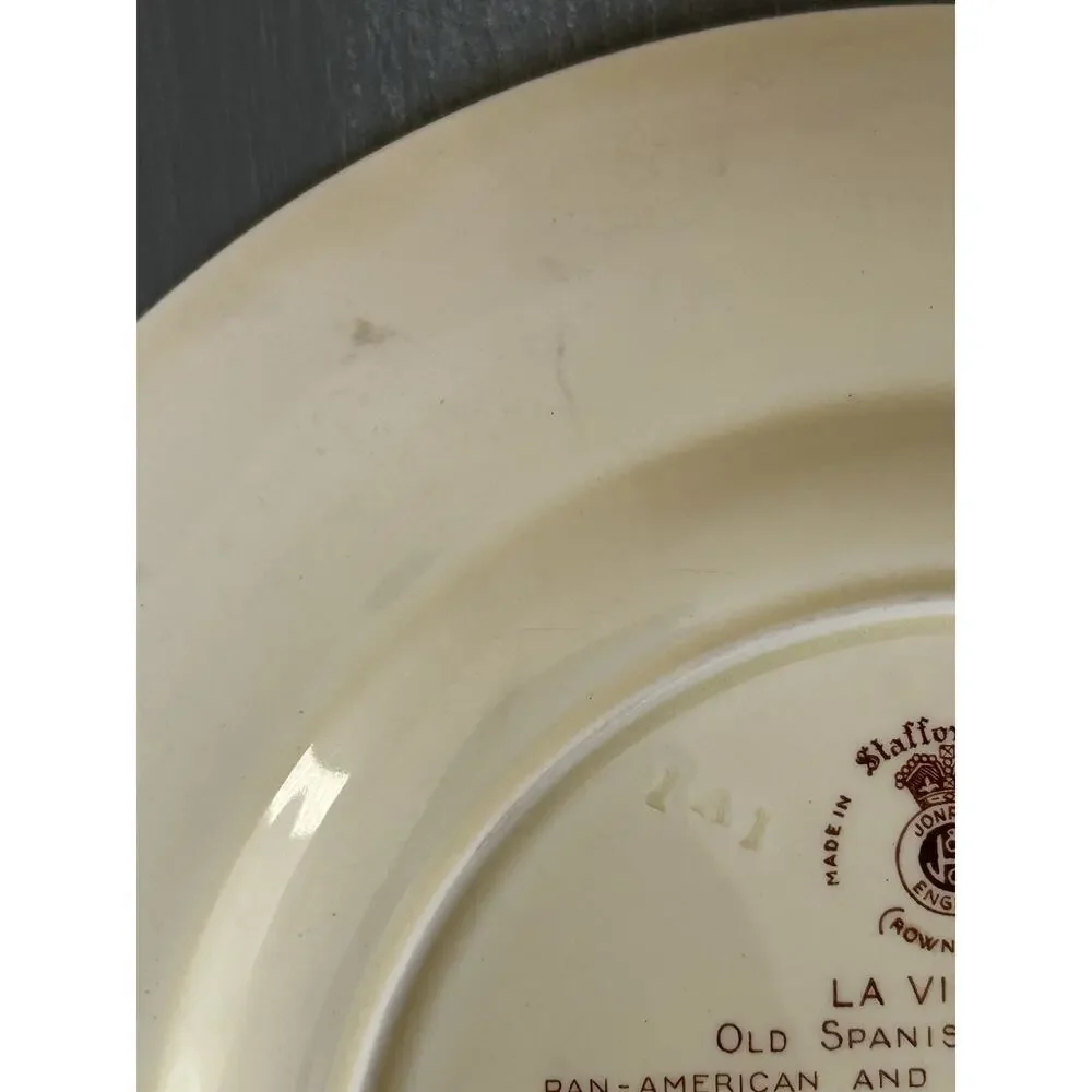 Crown Devon Staffordshire 1951 SAN ANTONIO TEXAS Plate Multicolor 10